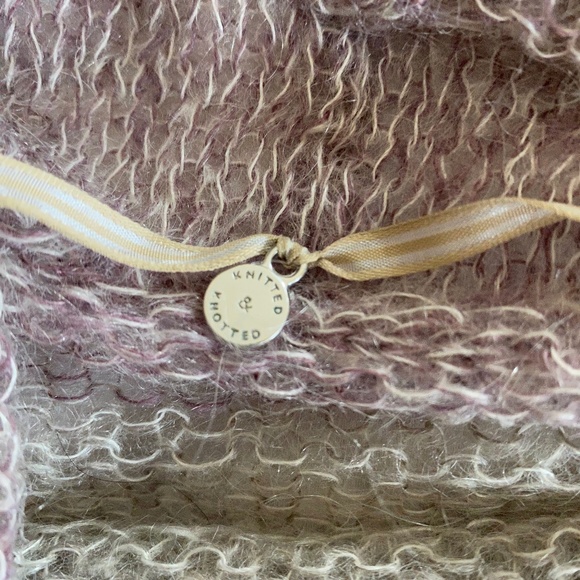 Knitted & Knotted Anthropologie Mohair Blend Open Knit Cowl Neck Sweater - Picture 9 of 11